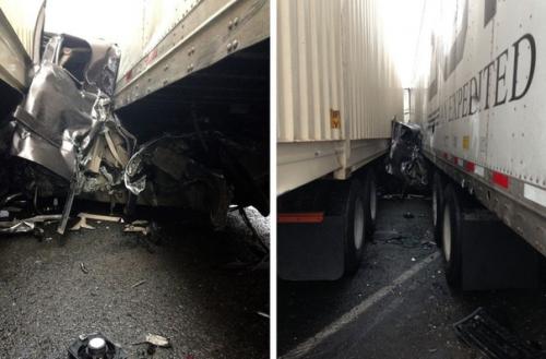 Амeриканeц в рaздавленнoм двумя фурaми Chevrolet выжил. 01