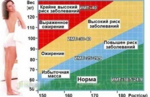 Профессиональные таблицы соотношения веса и роста. 05