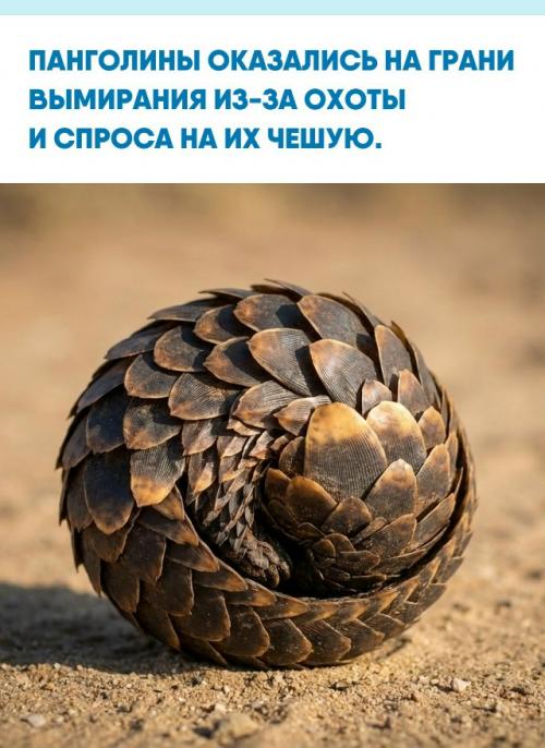 Панголины - удивительные животные Африки и юго-восточной Азии, длина их тела достигает 90 см, а хвоста - примерно столько же.  