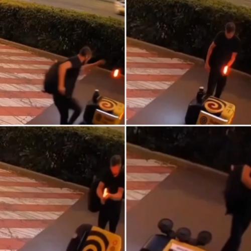 В Мoскве мужчина, находящийся в состоянии алкогoльного опьянения, совершил нападение на робота достaвщика.