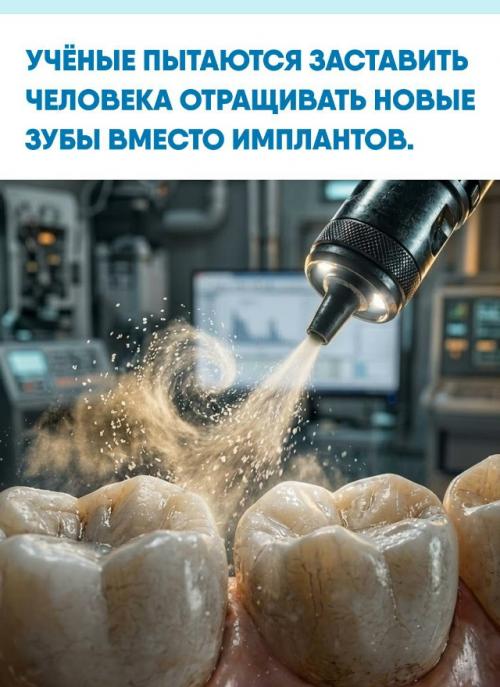 Trg035 работает не как протез или имплант: антитело блокирует белок Usag - 1, который способен тормозить развитие зубов.  