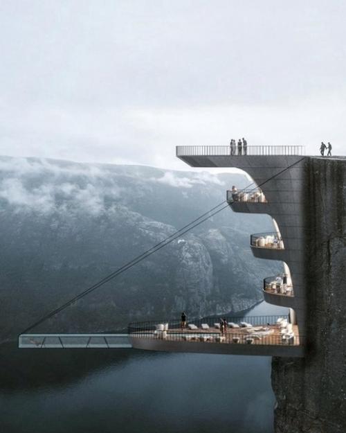 Архитекторы из Стамбула концепт отеля на краю утёса создали. 02