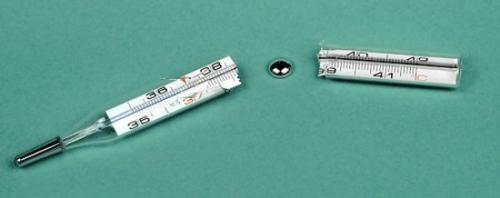 Что делать если разбился градусник? 

