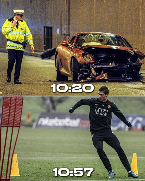 9 января 2009 года 23-летний Криштиану Роналду пережил ужасающую автокатастрофу, которая могла закончиться трагедией!  