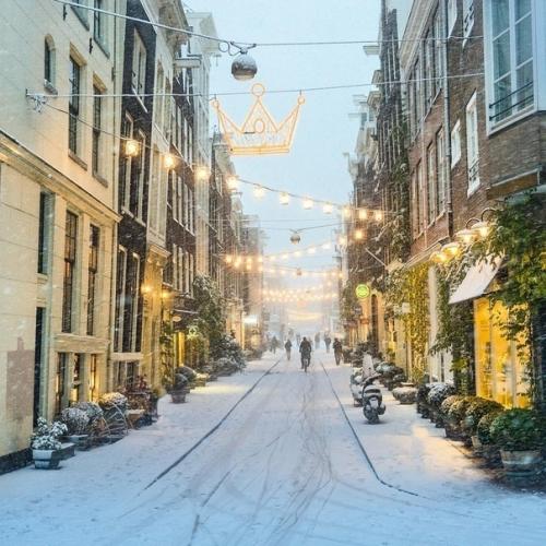 Заснеженный Амстердам.  Путешествия интересные факты. 04