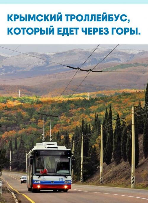 Самый длинный троллейбусный маршрут в мире тянется между Симферополем и Ялтой примерно на 86 километров.  