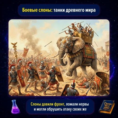 Боевые слоны главным тяжелым оружием древности были. 

