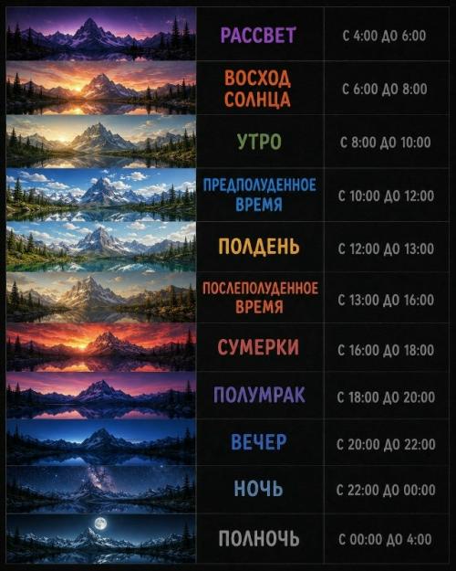 Почему утро, день и вечер не имеют чётких границ. 01