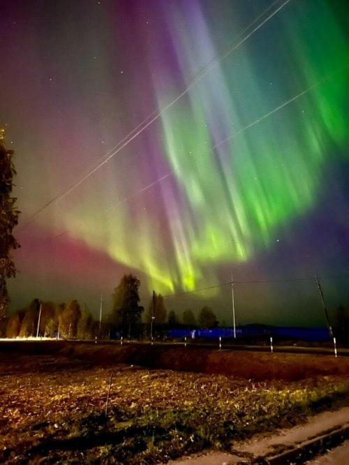 Необычно сильное сияние можно было заметить в Петербурге, Архангельске, Челябинске, Томске и Перми. 01