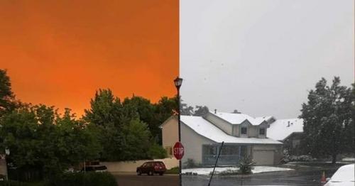 Разница в одни сутки, город форт - коллинс, штат Колорадо. 01