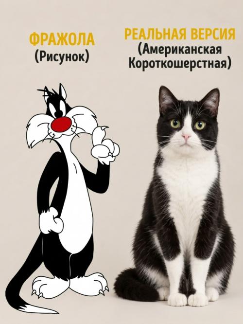 Знаменитые коты из мультфильмов выглядели бы совсем иначе в реальной жизни. 05
