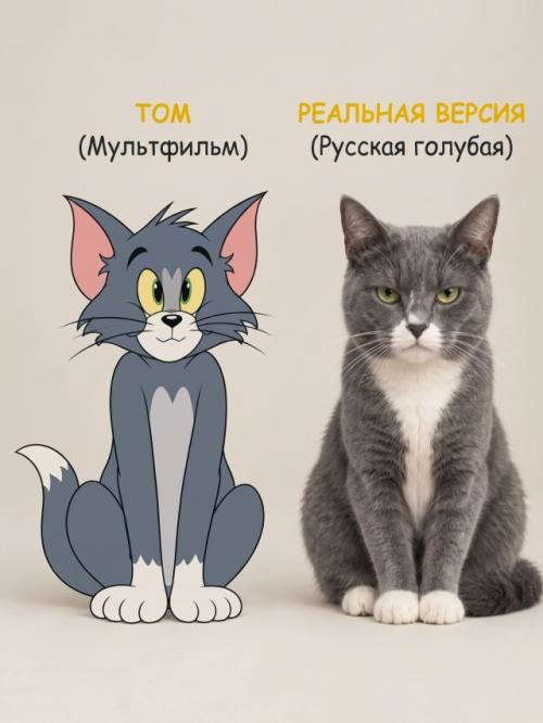 Знаменитые коты из мультфильмов выглядели бы совсем иначе в реальной жизни. 09