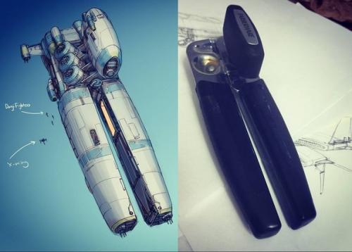 Американский художник Эрик джеус превращает самые обыденные вещи в настоящие звездолёты. 02