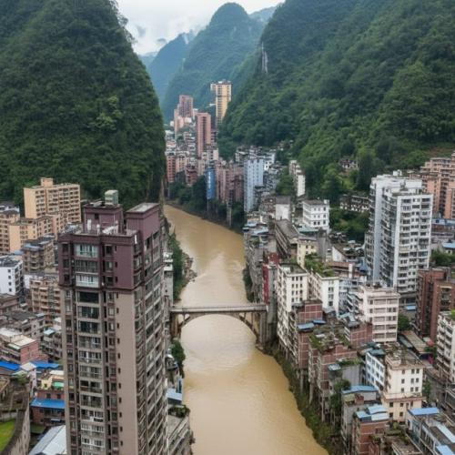 На фото - самый узкий город в мире яньцзинь (Китай. 
