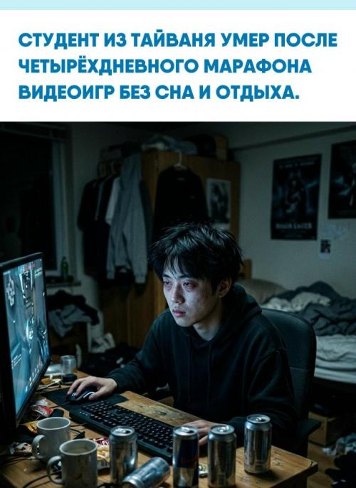 Парень провёл 4 дня и 3 ночи, почти без перерыва играя в онлайн - игры.  