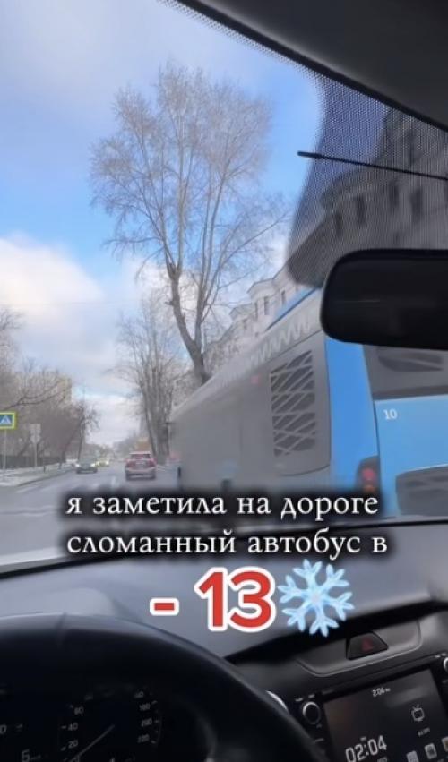 Она заметила на дороге сломанный автобус в минус тринадцать и не проехала мимо.  