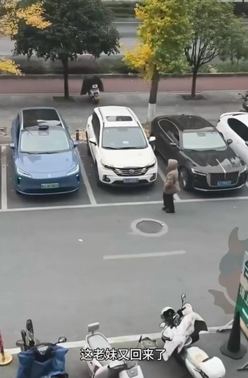 В Китае женщина мешала мужчине припарковаться и Заняла место, чтобы туда припарковался её муж - водитель не растерялся и сделал ход конём. 01