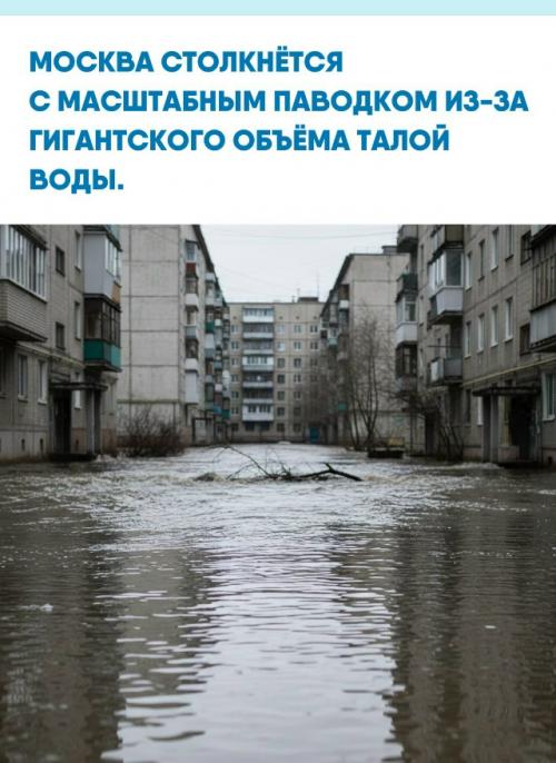 Столице предстоит принять около 5 млн кубометров влаги, накопившейся в сугробах за зиму.  