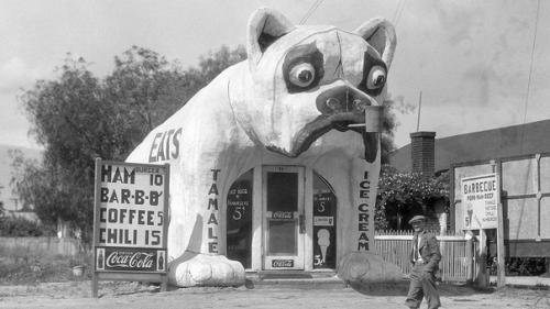 Лос-анжелес.  Рестораны в форме животных 1920-1930-е годы. 01