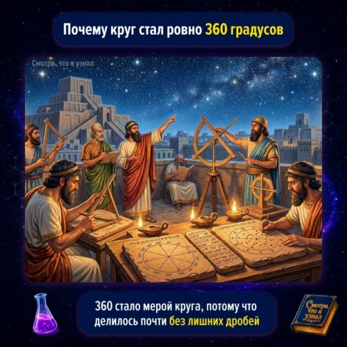 Привычные 360 градусов - не случайная цифра, а прямое наследие шестидесятеричной системы счисления.  