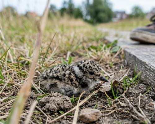 Редкую птицу с чёрным клювом и длинным хохолком заметили рядом с водоёмом в Косино - ухтомском. 02