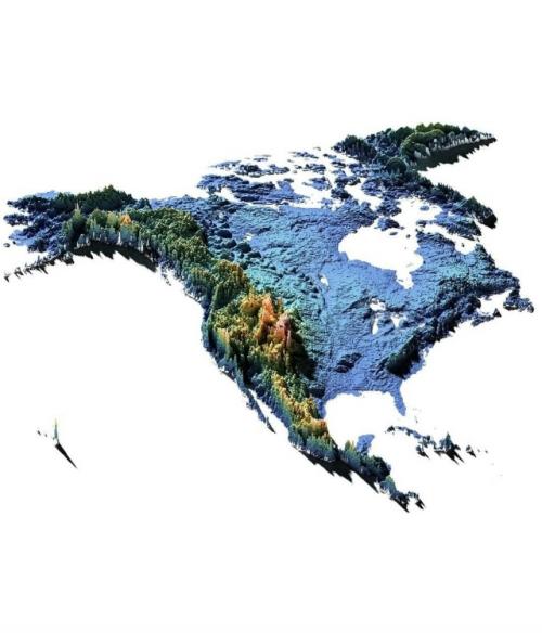 Эти карты выделяют высоту каждого континента в одном виде: от самых высоких вершин Азии до широких низмен Африки. 04