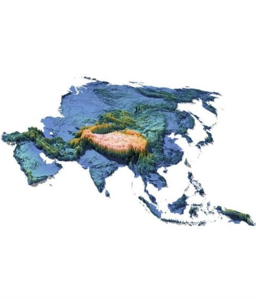 Эти карты выделяют высоту каждого континента в одном виде: от самых высоких вершин Азии до широких низмен Африки. 03