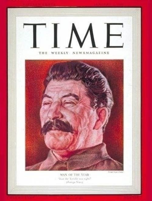 Иосиф Стaлин на обложках журнала Time в 1939 и 1942 гг. 
