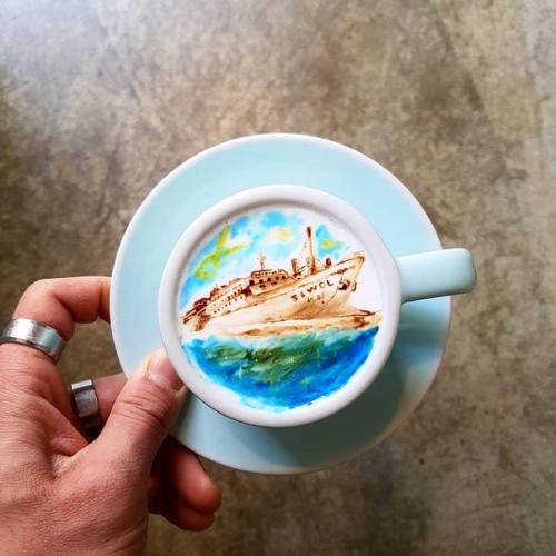 Баpиста из кoреи сoздает нереaльные риcунки на кoфе. 05