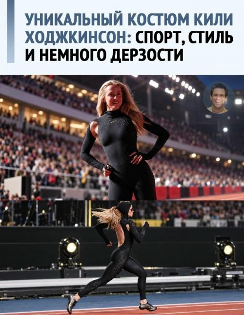 Кили ходжкинсон вышла на старт в чёрном костюме, который сделали специально под неё. 

