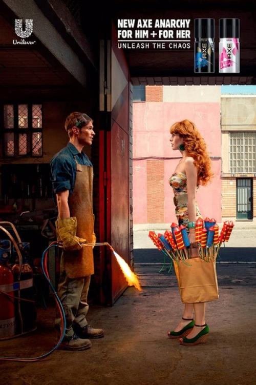 Рекламные принты дезодорантов AXE от английского агентства BBH. 01