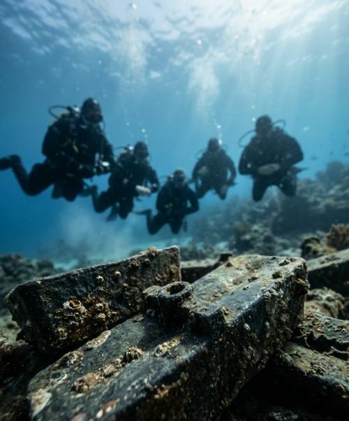 Археологи обнаружили на дне моря девять слитков необработанного железа. 01